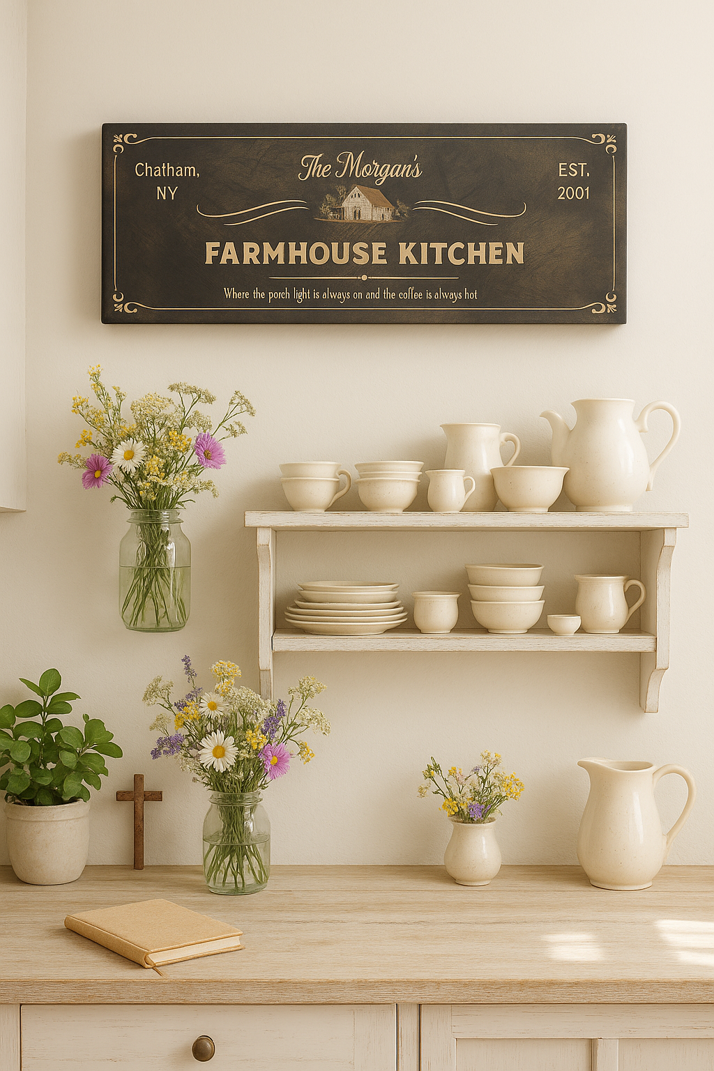 Farmhouse Kitchen Panoramic Canvas