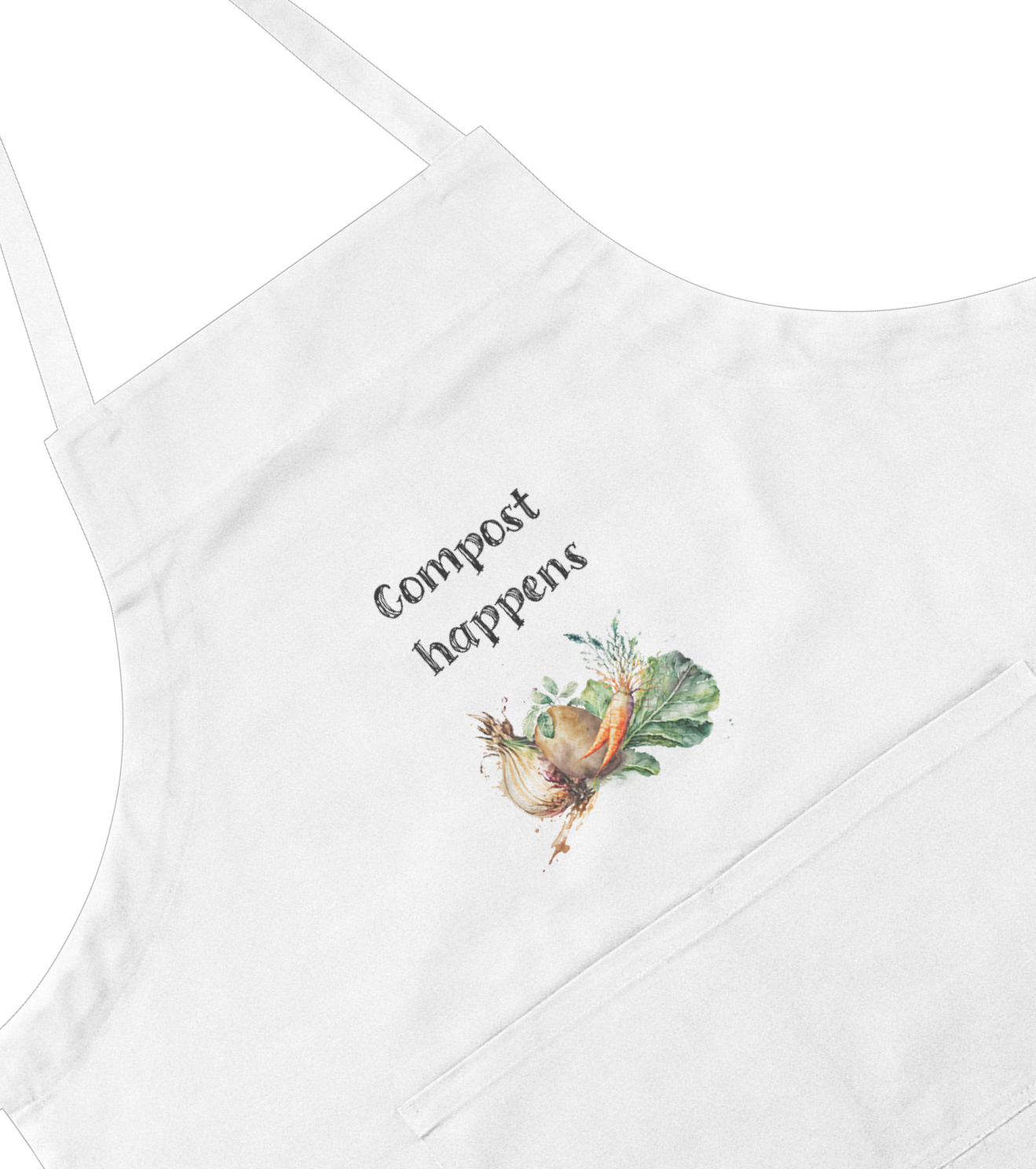 Compost Happens Apron (100% Cotton, with Pockets)