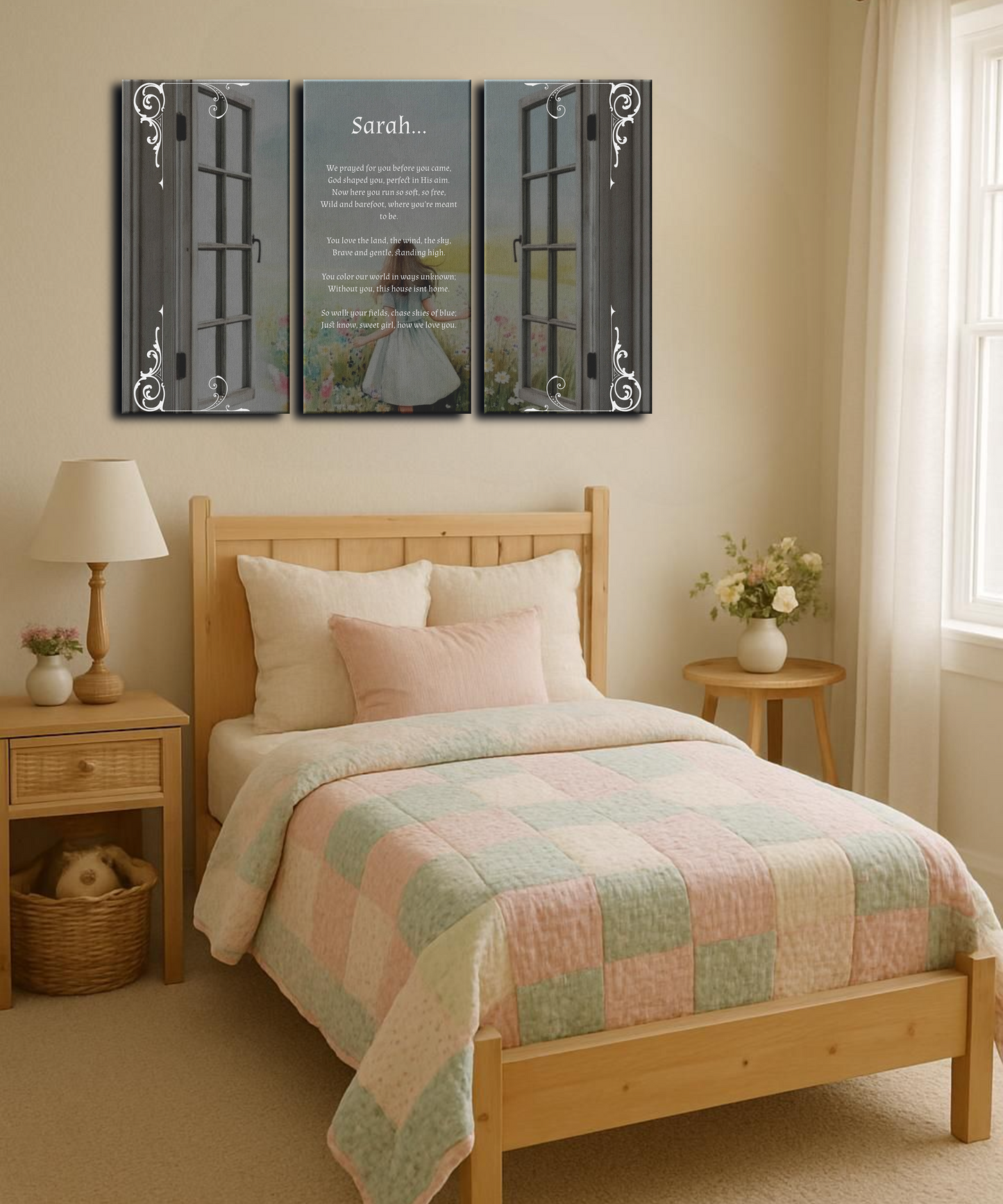 Farmhouse Daughter's Personalized Room 3-piece Canvas Set