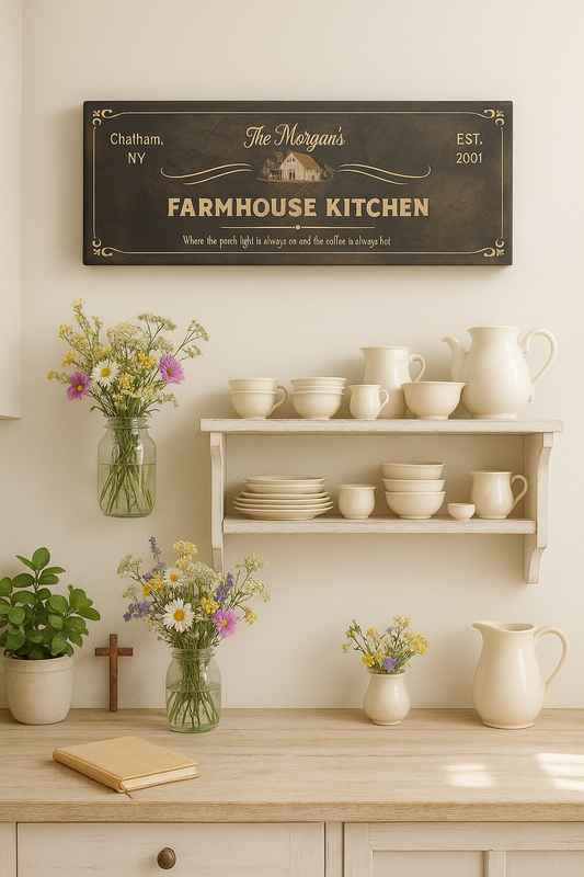 Farmhouse Kitchen Panoramic Canvas