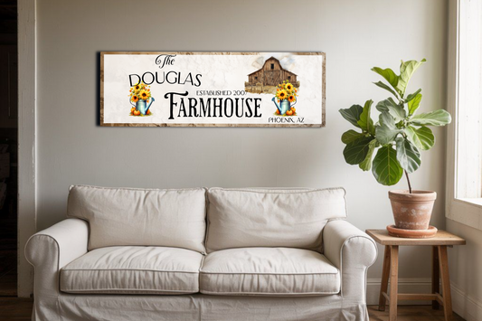 Sunflower Farmhouse Panoramic Canvas