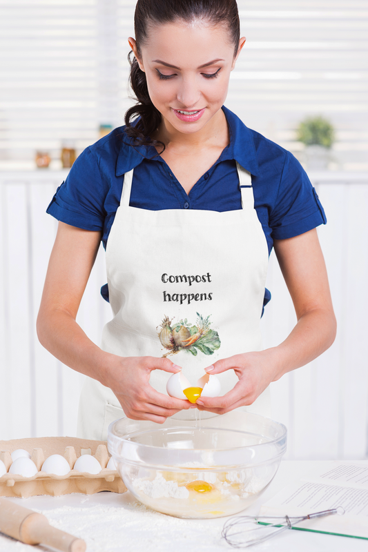 Compost Happens Apron (100% Cotton, with Pockets)